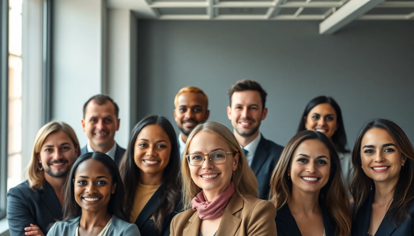 Capture high-quality company headshots showcasing a diverse team in a modern office setting.