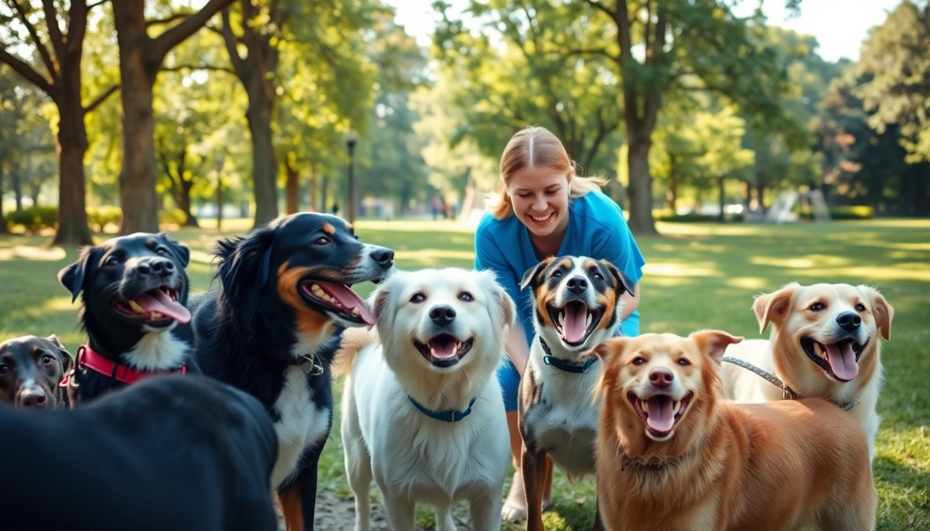 Kate's K9 Pet Care offers friendly pet care services with playful dogs enjoying their time outdoors.