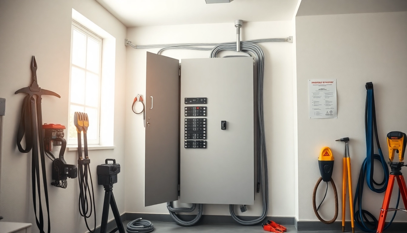 Install an electrical panel with professional tools and a clean workspace for efficiency.