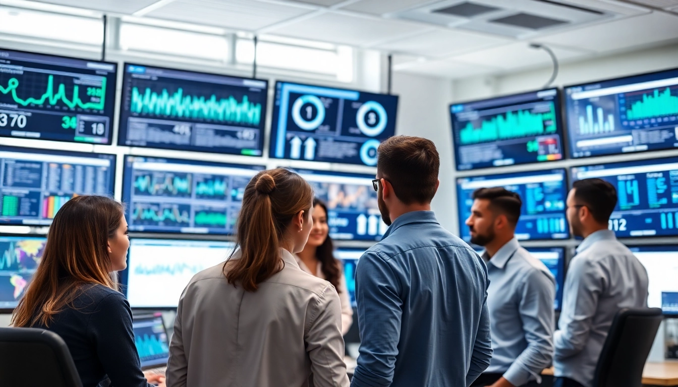 Visual representation of managed it support services in a professional IT environment with collaborative staff.