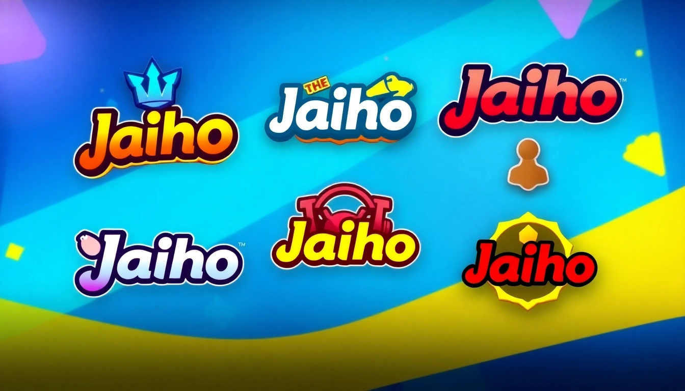 Discover all Jaiho games through an engaging collage of colorful logos and interactive elements.